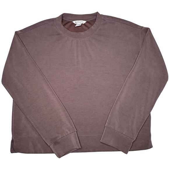 Athleta Seasoft Sweatshirt Womens Sz M Crew Neck Smoky Rose Tencel Athleisure - Picture 4 of 10